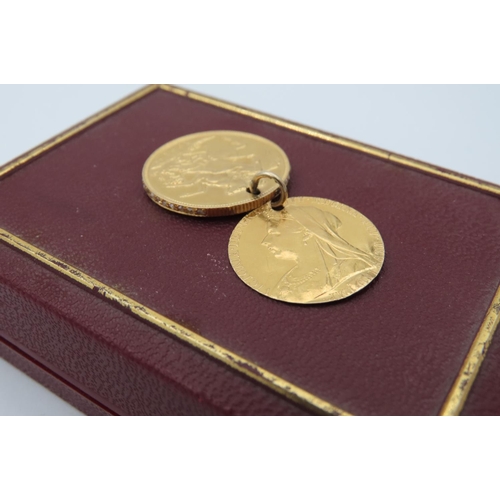 89 - Full Gold Sovereign Dated 1901 Adapted for Use as Necklace Locket Hinged Back