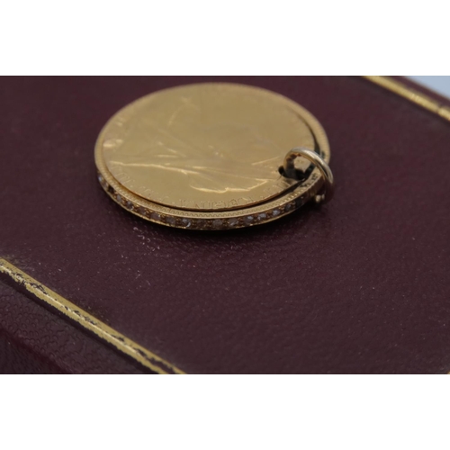 89 - Full Gold Sovereign Dated 1901 Adapted for Use as Necklace Locket Hinged Back