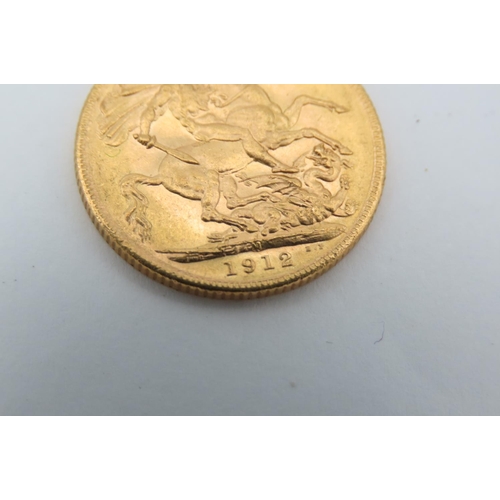 92 - Full Gold Sovereign Coin Dated 1912