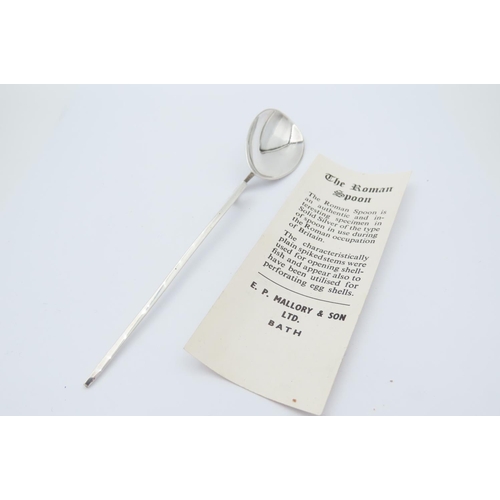 94 - Solid Silver Roman Motif Spoon with Original Box and Descriptive Paper Hallmarked