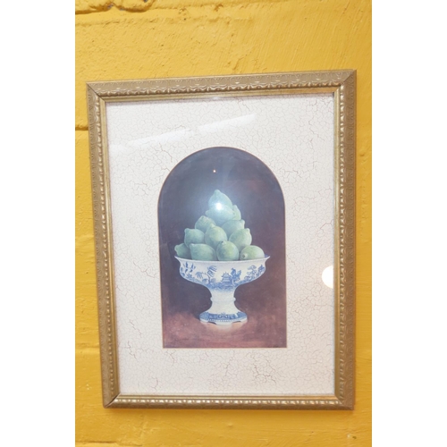 1003 - Framed Lithograph Still Life Approximately 30 Inches High x 20 Inches Wide Contained within Gilded F... 