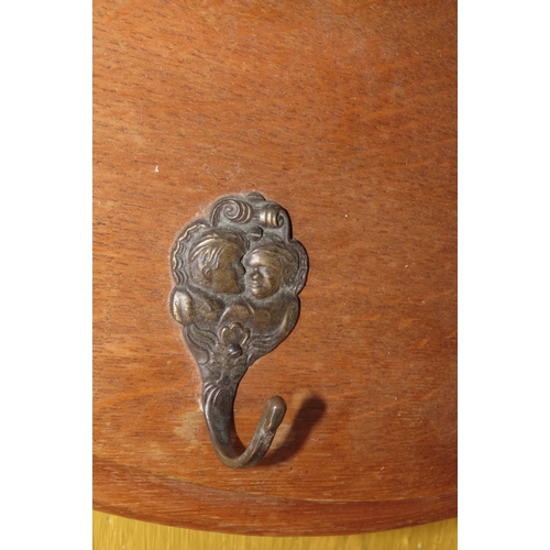 1008 - Antique Carved Hat and Coat Rack Wall Mounted Approximately 4ft 4 Inches Wide Attractively Detailed