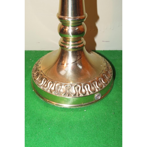 1022 - Pair of Cast Brass Table Lamps Pedestal Form Each Approximately 22 Inches High