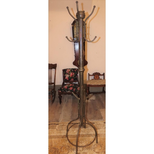 1029 - Unusual Cast Brass Vintage Hat and Coat Stand Approximately 6ft 4 Inches High