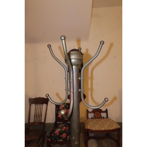 1029 - Unusual Cast Brass Vintage Hat and Coat Stand Approximately 6ft 4 Inches High