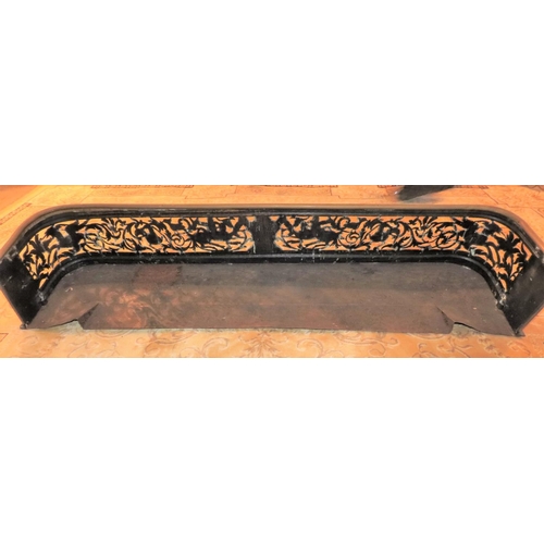 1031 - Regency Cast Brass Fire Fender with Engraved Decoration Depicting Cherubs on Horseback to Fit 4ft He... 