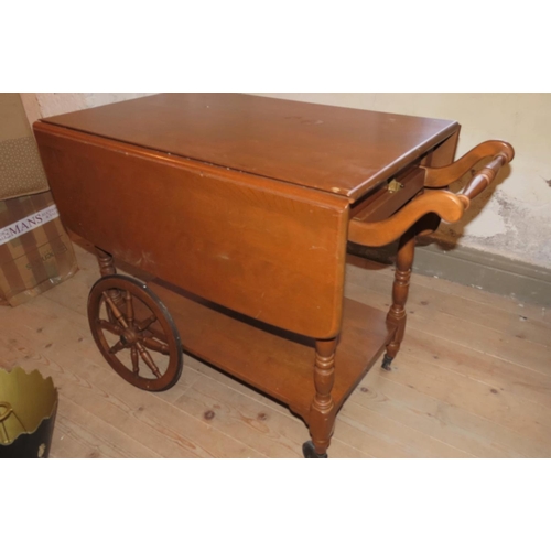 1032 - Hostess Trolley Carved Walnut Good Original Condition