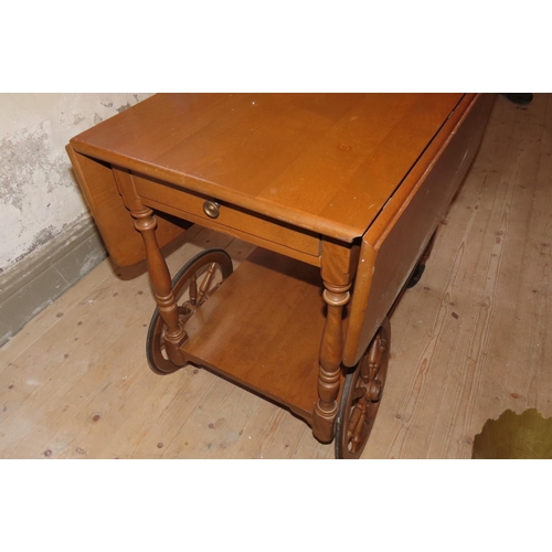 1032 - Hostess Trolley Carved Walnut Good Original Condition