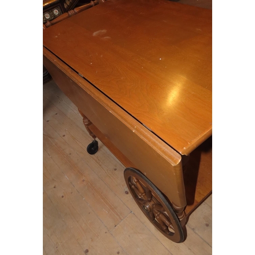 1032 - Hostess Trolley Carved Walnut Good Original Condition