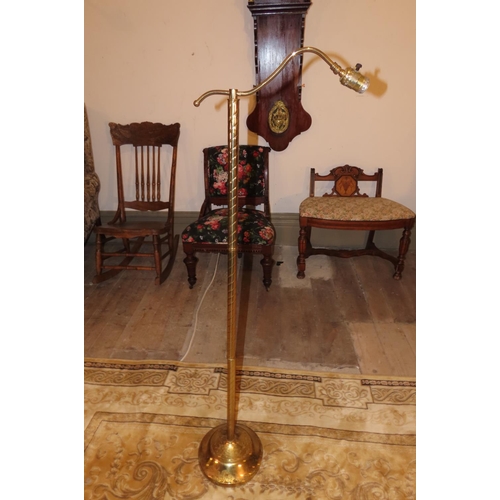 1034 - Brass Fitted Floor Lamp Approximately 5ft 8 Inches High