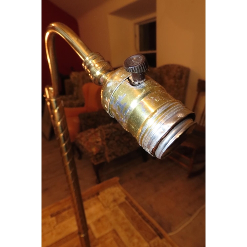 1034 - Brass Fitted Floor Lamp Approximately 5ft 8 Inches High