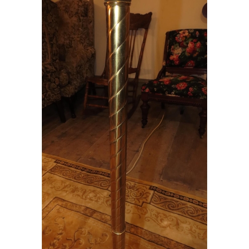 1034 - Brass Fitted Floor Lamp Approximately 5ft 8 Inches High