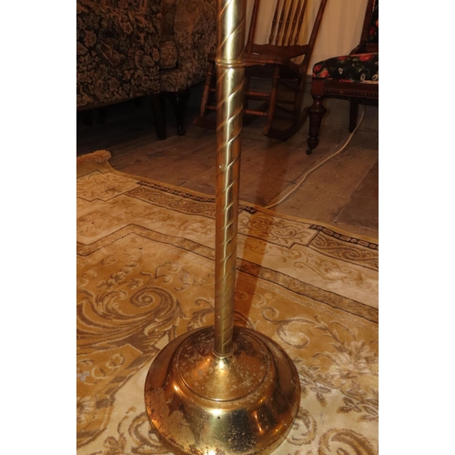 1034 - Brass Fitted Floor Lamp Approximately 5ft 8 Inches High