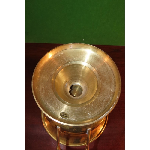 1038 - Cast Brass Champagne Bath Pedestal Form Side Carry Handles