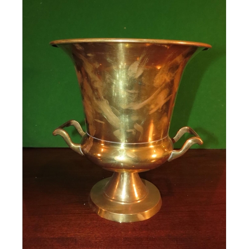 1038 - Cast Brass Champagne Bath Pedestal Form Side Carry Handles