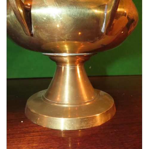 1038 - Cast Brass Champagne Bath Pedestal Form Side Carry Handles