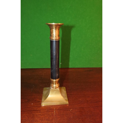 1039 - Pair of Cast Brass Pedestal Form Candle Rests Each Approximately 9 Inches High