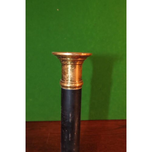 1039 - Pair of Cast Brass Pedestal Form Candle Rests Each Approximately 9 Inches High