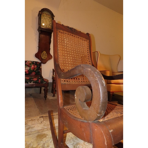 1041 - Edwardian Carved Walnut Rocking Chair