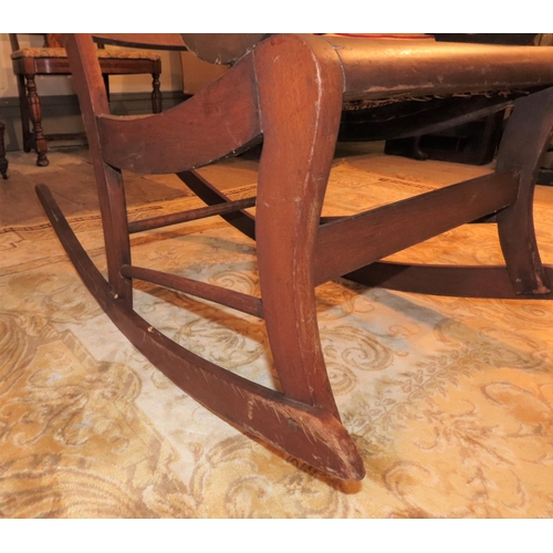 1041 - Edwardian Carved Walnut Rocking Chair