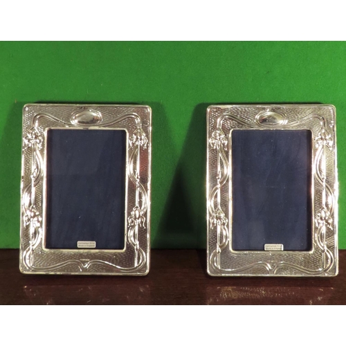 1047 - Pair of Solid Silver Photograph Frames Approximately 8 Inches High x 5 Inches Wide