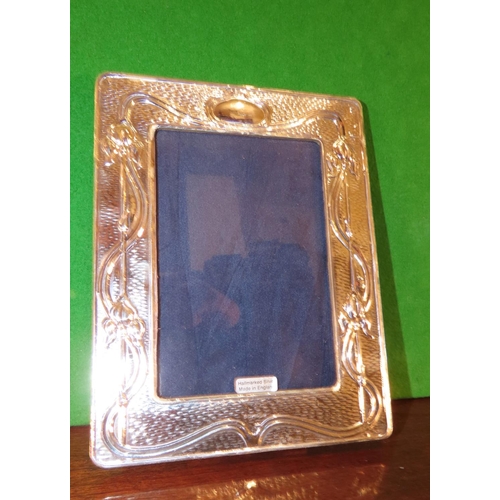 1047 - Pair of Solid Silver Photograph Frames Approximately 8 Inches High x 5 Inches Wide