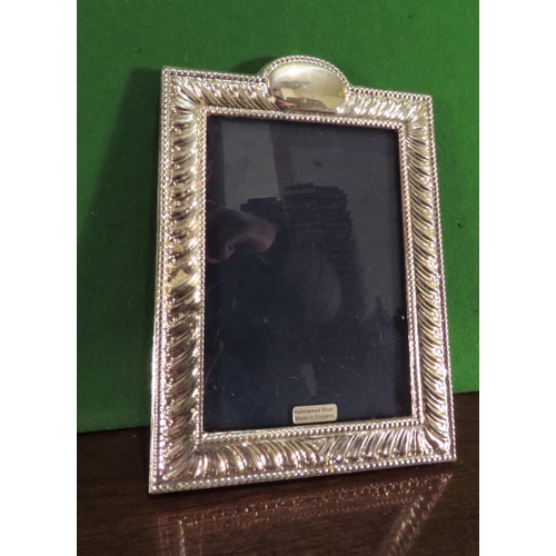 1048 - Pair of Solid Silver Photograph Frames Shaped Form with Gadrooned Decoration Approximately 8 Inches ... 