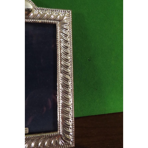 1048 - Pair of Solid Silver Photograph Frames Shaped Form with Gadrooned Decoration Approximately 8 Inches ... 