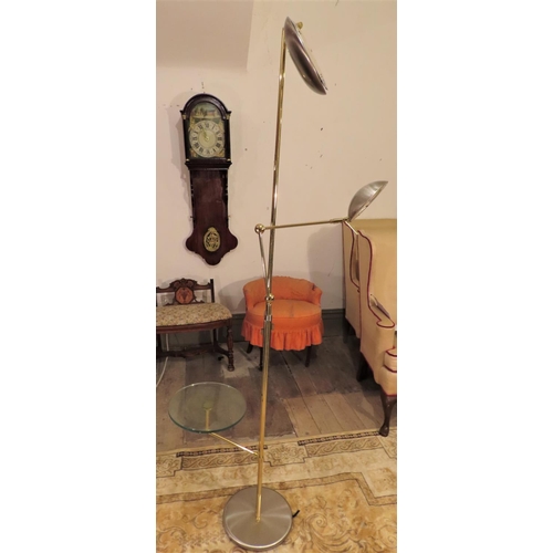 1050 - Retro Floor Lamp with Glass Shelf Table Unusual Design