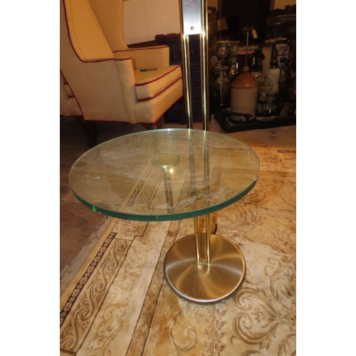 1050 - Retro Floor Lamp with Glass Shelf Table Unusual Design