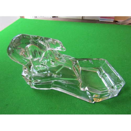 1067 - Vintage Crystal Desk Tidy with Polar Bear Motif Decoration Good Original Condition Approximately 9 I... 