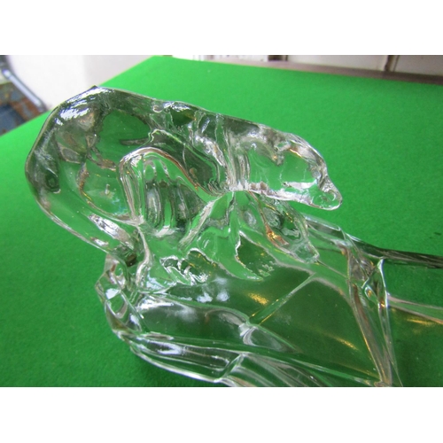 1067 - Vintage Crystal Desk Tidy with Polar Bear Motif Decoration Good Original Condition Approximately 9 I... 