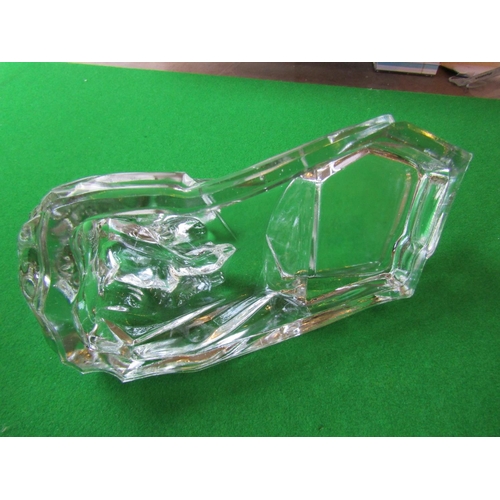 1067 - Vintage Crystal Desk Tidy with Polar Bear Motif Decoration Good Original Condition Approximately 9 I... 