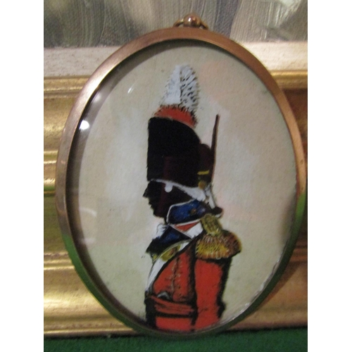 1071 - Antique Military Portrait Side Profile Approximately 5 Inches High Contained within Brassbound Frame