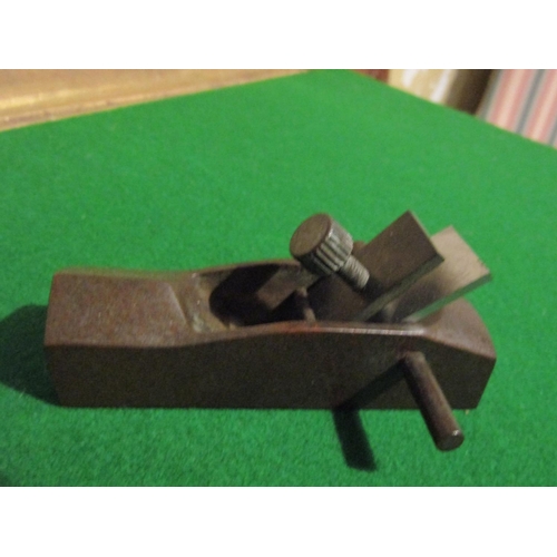 1072 - Miniature Bronze Plane Good Working Order Approximately 3 Inches Wide