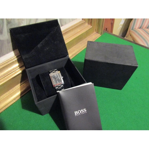 1079 - Hugo Boss Designer Gentleman's Wristwatch with Roman Numeral Decorated Dial Original Box and Papers