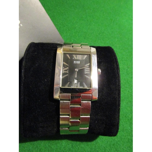 1079 - Hugo Boss Designer Gentleman's Wristwatch with Roman Numeral Decorated Dial Original Box and Papers