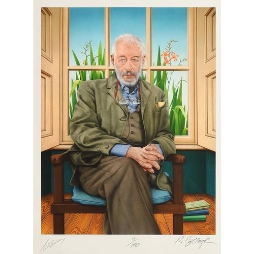 1087 - Robert Ballagh Portrait of JP Donleavy Fine Art Collectors Print Signed by Both Sitter and Painter U... 