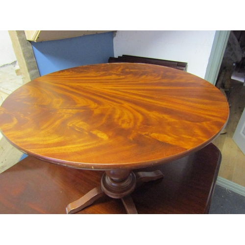 1092 - Figured Mahogany Circular Form Table Approximately 32 Inches Diameter x 30 Inches High Original Carv... 