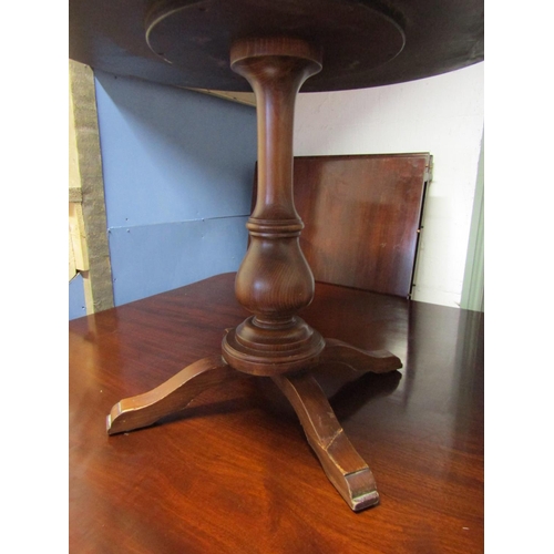 1092 - Figured Mahogany Circular Form Table Approximately 32 Inches Diameter x 30 Inches High Original Carv... 