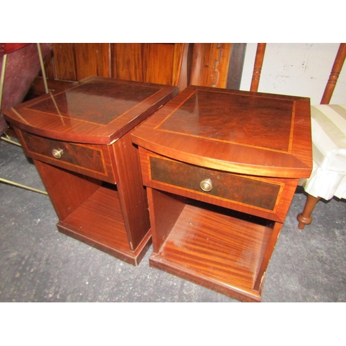 1096 - Pair of Figured Mahogany Crossbanded Side Lockers Attractive Form Each Approximately 16 Inches Wide ... 