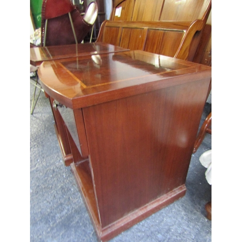 1096 - Pair of Figured Mahogany Crossbanded Side Lockers Attractive Form Each Approximately 16 Inches Wide ... 