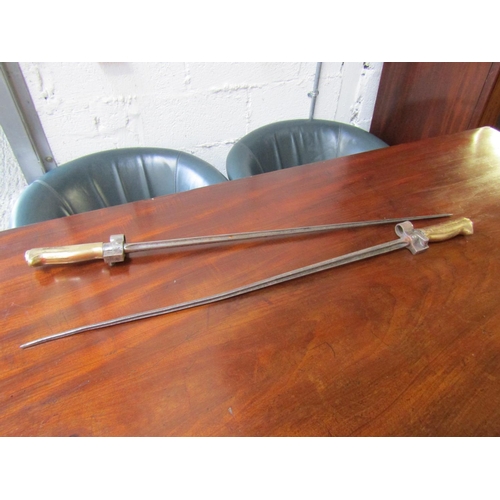 1097 - Two French Bayonets' Antique Approximately 25 Inches Long