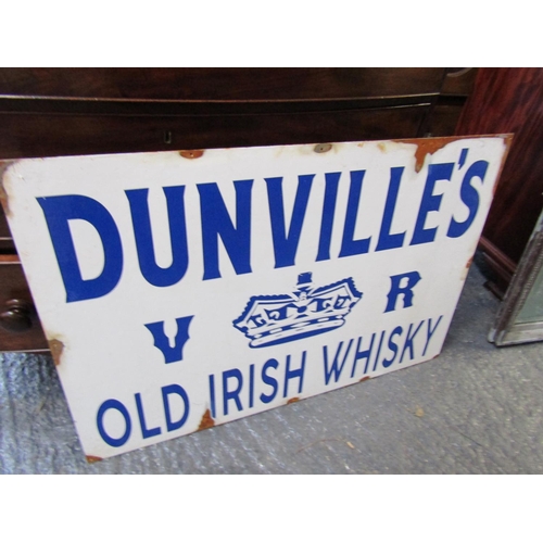 1098 - Dunville's 'Old Irish Whisky' Enamel on Tin Sign Approximately 32 Inches Wide