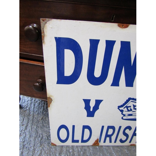 1098 - Dunville's 'Old Irish Whisky' Enamel on Tin Sign Approximately 32 Inches Wide