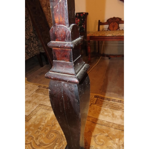 1100 - Two Unusual Antique Carved Wooden Floor Candle Stick Holders Pedestal Form Each Approximately 5ft 6 ... 