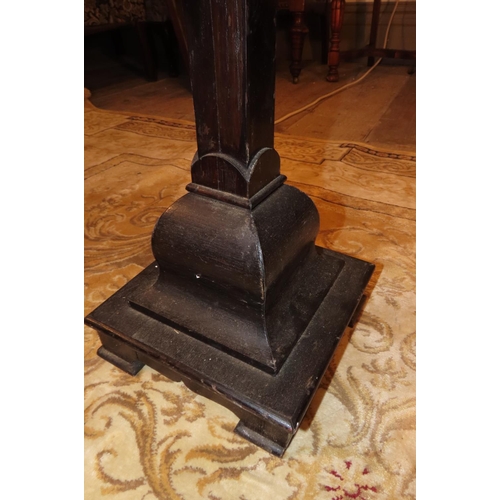 1100 - Two Unusual Antique Carved Wooden Floor Candle Stick Holders Pedestal Form Each Approximately 5ft 6 ... 