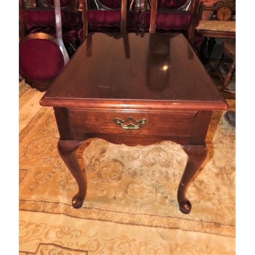 1115 - Carved Mahogany Single Drawer Side or End Table Approximately 16 Inches Wide x 20  Inches Deep x 19 ... 