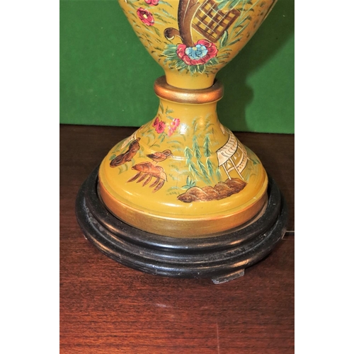 1116 - Toileware Yellow Ground Gilt Decorated Urn Form Large Size Approximately 32 Inches High Electrified ... 