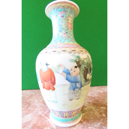 112 - Chinese Republic Vase Decorated with Figures Approximately 10 Inches High